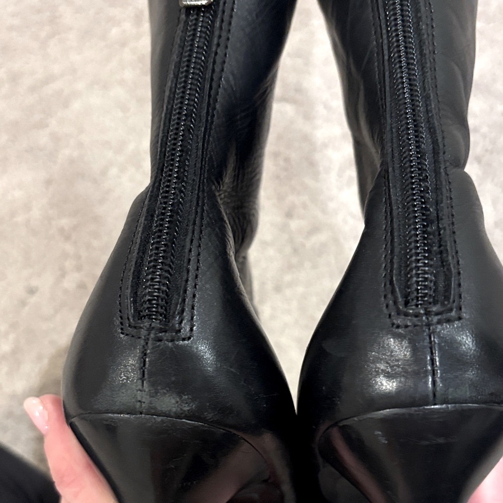 Ladies size 9 Spring Black Leather zip up Ankle Boots - Picture 11 of 14